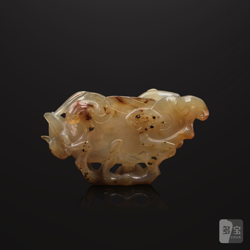 十七/十八世紀 瑪瑙螭龍靈芝洗 及 水晶雙螭耳盃 | RINCE-PINCEAUX EN AGATE ET COUPE EN CRISTAL DE ROCHE - 图9
